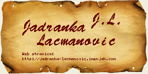 Jadranka Lacmanović vizit kartica